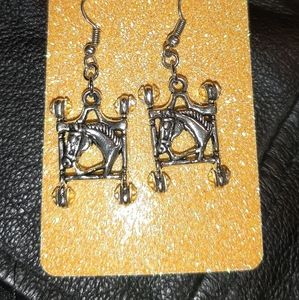 Cute horsehead bit earrings, with rhinestone bling